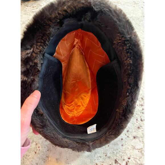 Vintage 70’s Faux Fur Derby Hat L - Picture 4 of 6